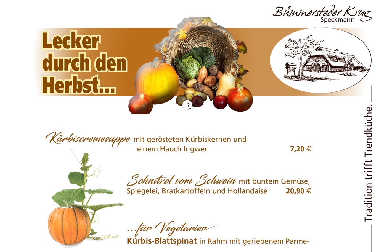 Lecker durch den Herbst: Herbstmenüs im Bümmersteder Krug